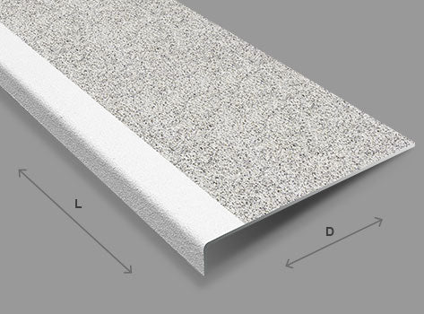 Anti Slip GRP Stair Tread Cover with White Nosing – 5mm Thick for Step Safety