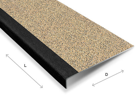 Anti Slip GRP Stair Tread Cover with Black Nosing – 5mm Thick Safety Overlay