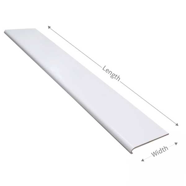Internal uPVC Bullnose Window Cill Capping Board – 1.25m Plastic Sill Cover Trim