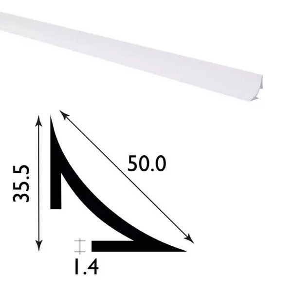 1m Plastic Scotia Edge Trim – Durable Black or White Moulding in 12.5mm, 25mm, 50mm