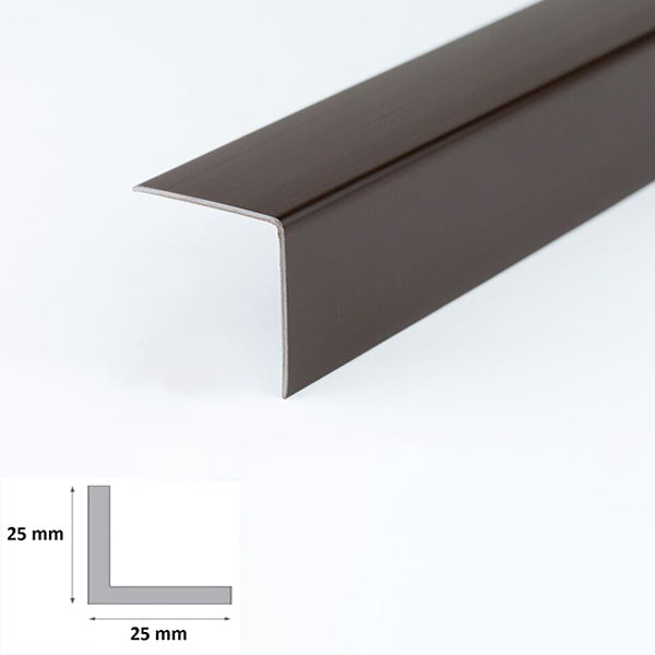 1m Brown PVC 90° Angle Corner Trim – Protective Edge Finishing for Walls and Panels