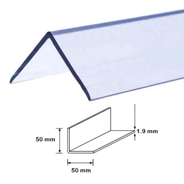 2.44m Clear PVC Corner Trim – Transparent 90° Wall Edge Protector for Finishing & Décor
