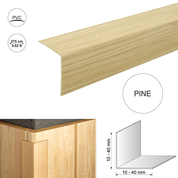 2.75m Wood Effect PVC 90° Corner Trim – Durable Angel Trim