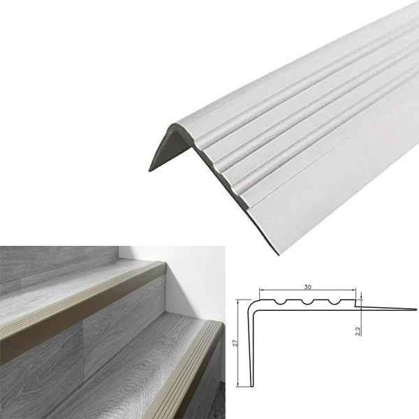 Compact Anti-Slip PVC Stair Edge Trim – 30×27mm Flexible Rubber Nosing