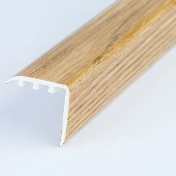 30 x 30mm Wood Effect UPVC Stair Nosing – Laminate Step Edge Trim