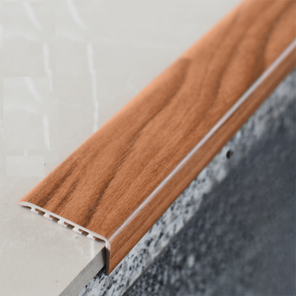 45 x 22mm Wood Effect UPVC Stair Nosing – Straight Edge Nosing & Noise Reducing Design