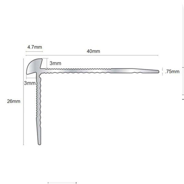 40 x 26mm Aluminium Stair Nosing Profile for 3mm LVT Flooring – Outer Corner Fit