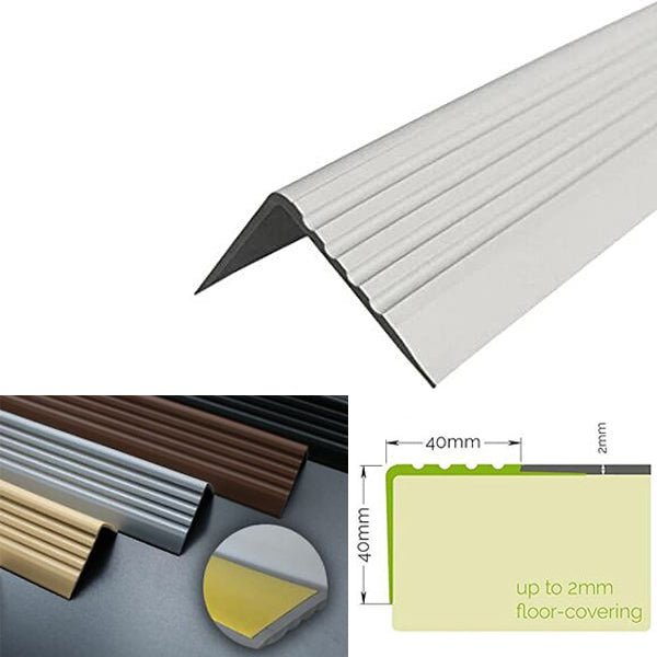 Self-Adhesive PVC Stair Edge Nosing – 50×42mm Flexible Anti-Slip Angle Trim