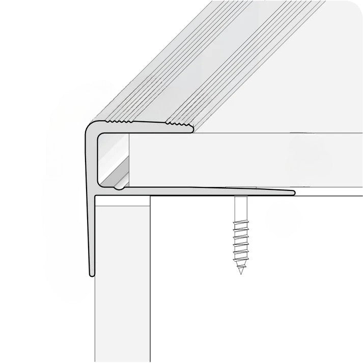 15 x 22mm Anodised Aluminium Push In Stair Nosing – 8mm thick