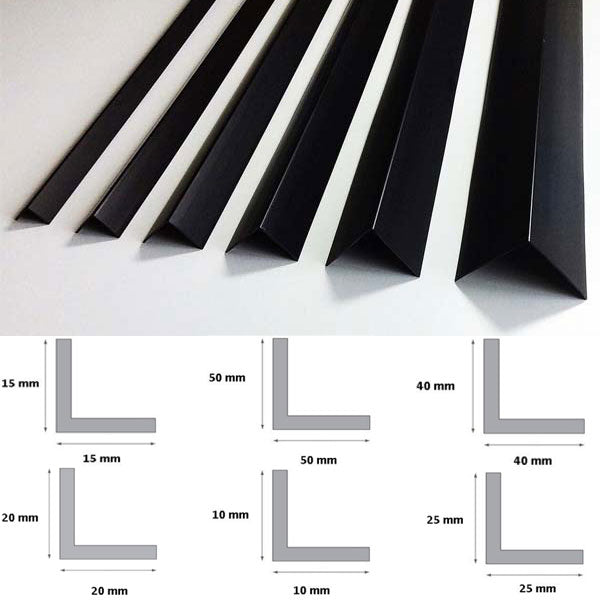 2.5m Black PVC 90° Corner Trim – Wall Edge Protector