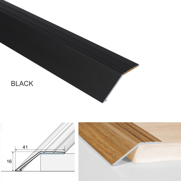 41mm Anodised Aluminium Self Adhesive Ramp Trim – Anti Slip Door Threshold Strip