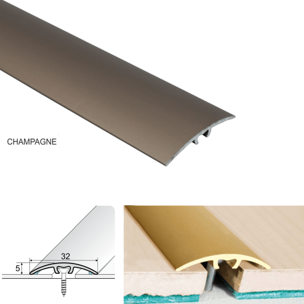 32mm Aluminium Door Bar Threshold – Sleek Floor Transition Strip for Wood, Laminate & Vinyl