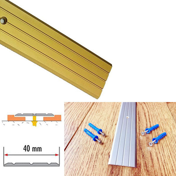 40mm Aluminium Floor Transition Strip with Drilled Holes