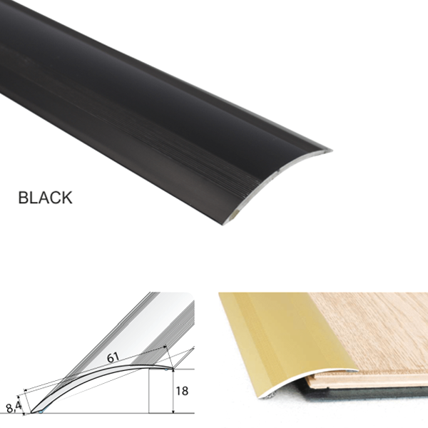 61mm Aluminium Ramp Floor Trim – Self Adhesive Door Threshold