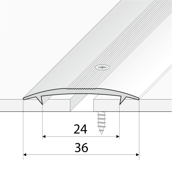 36mm Aluminium Dual Edge Carpet Joiner – Twin Grip Threshold Strip