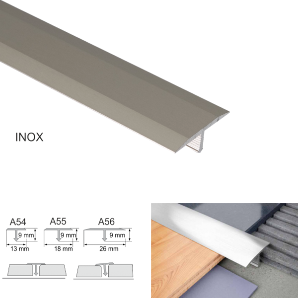 Aluminium T-Bar Transition Trim for Hard Surface Floors – Threshold Trim in Anodised Finish