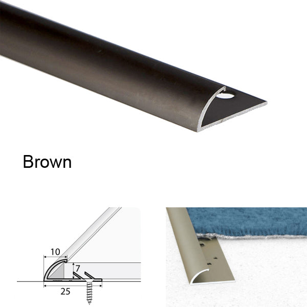 10mm Anodised Aluminium Carpet Edge Profile – Transition Strip for Carpet to Vinyl or Hard Floors