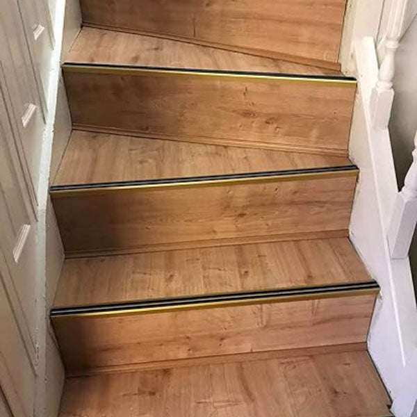 35 x 20mm – Aluminium Stair Nosing Trim with Anti Slip Insert – Screw Fix Profile