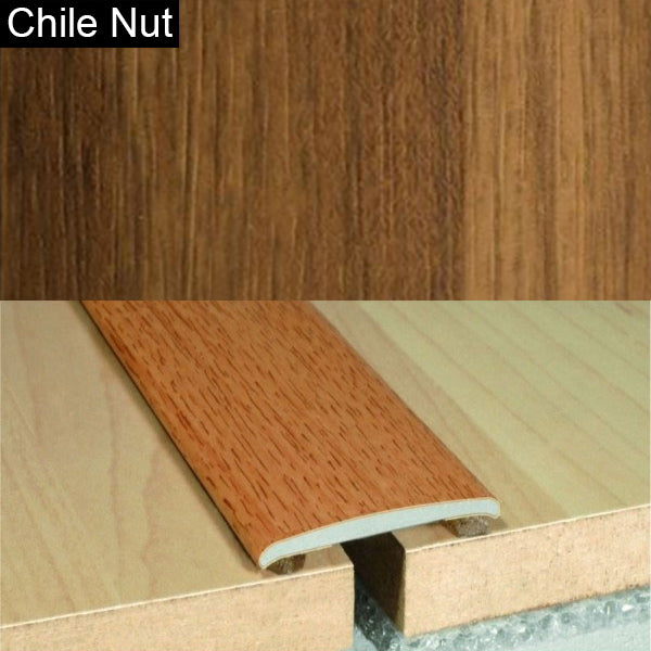 35mm Wood Effect Aluminium Flat Threshold Trim – Self Adhesive Floor Connector