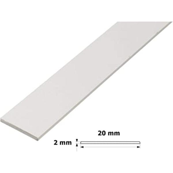 6m White PVC Flat Cover Strip for Window and Door Architrave Edging