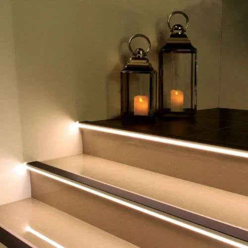 76.5 x 26mm Stair Edge Profile – Vision Light Down with Non Slip Insert and Diffuser