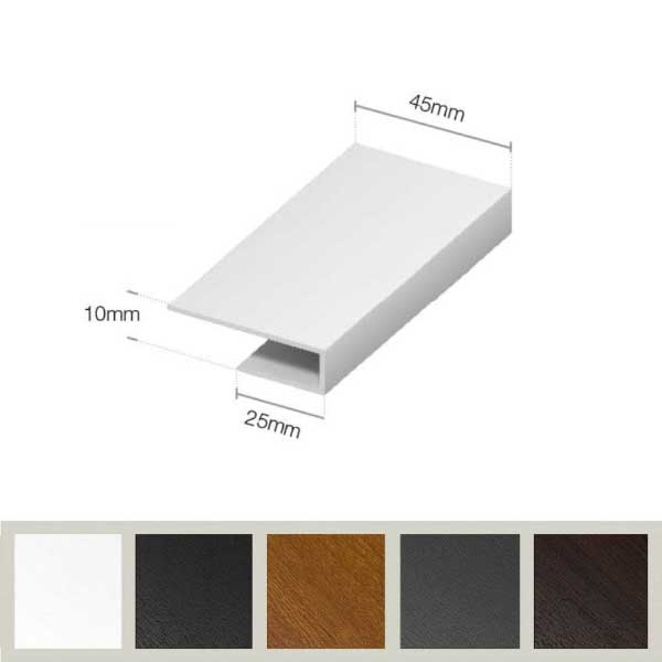 PVC Soffit Edge J Trim – 2m Starter Clip for 9mm Boards with Smooth Finish