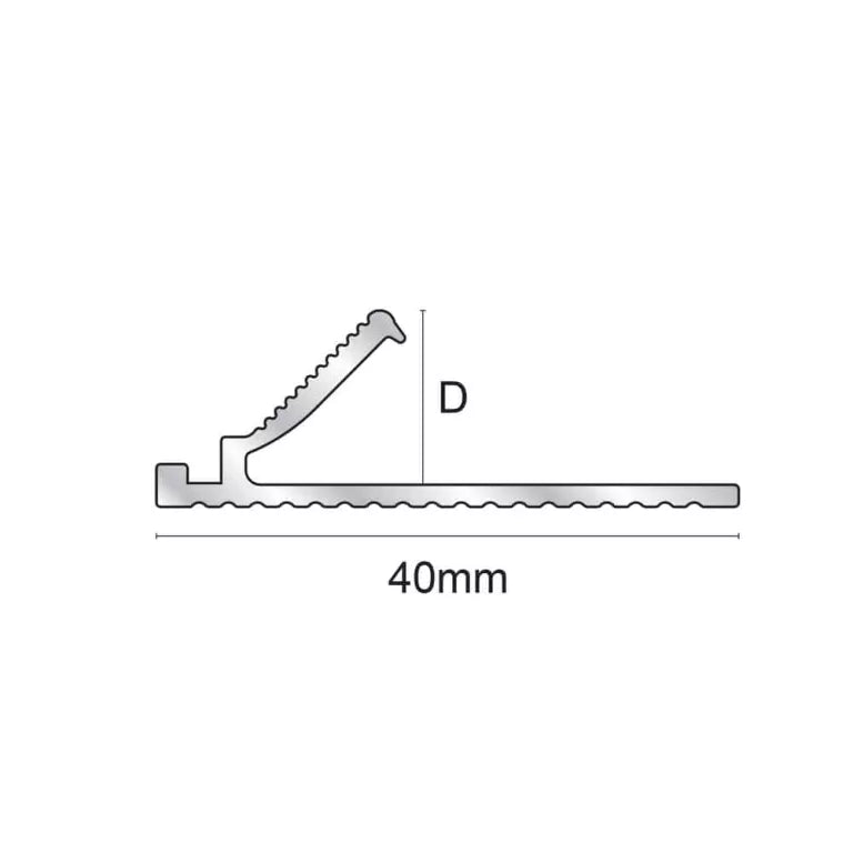 40 x 10mm – Aluminium Carpet Edge Clamp Profile for Secure Floor Transitions
