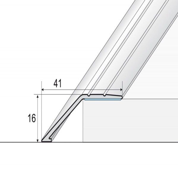 41mm Self Adhesive Aluminium Ramp Profile with Wood Effect – Floor Transition