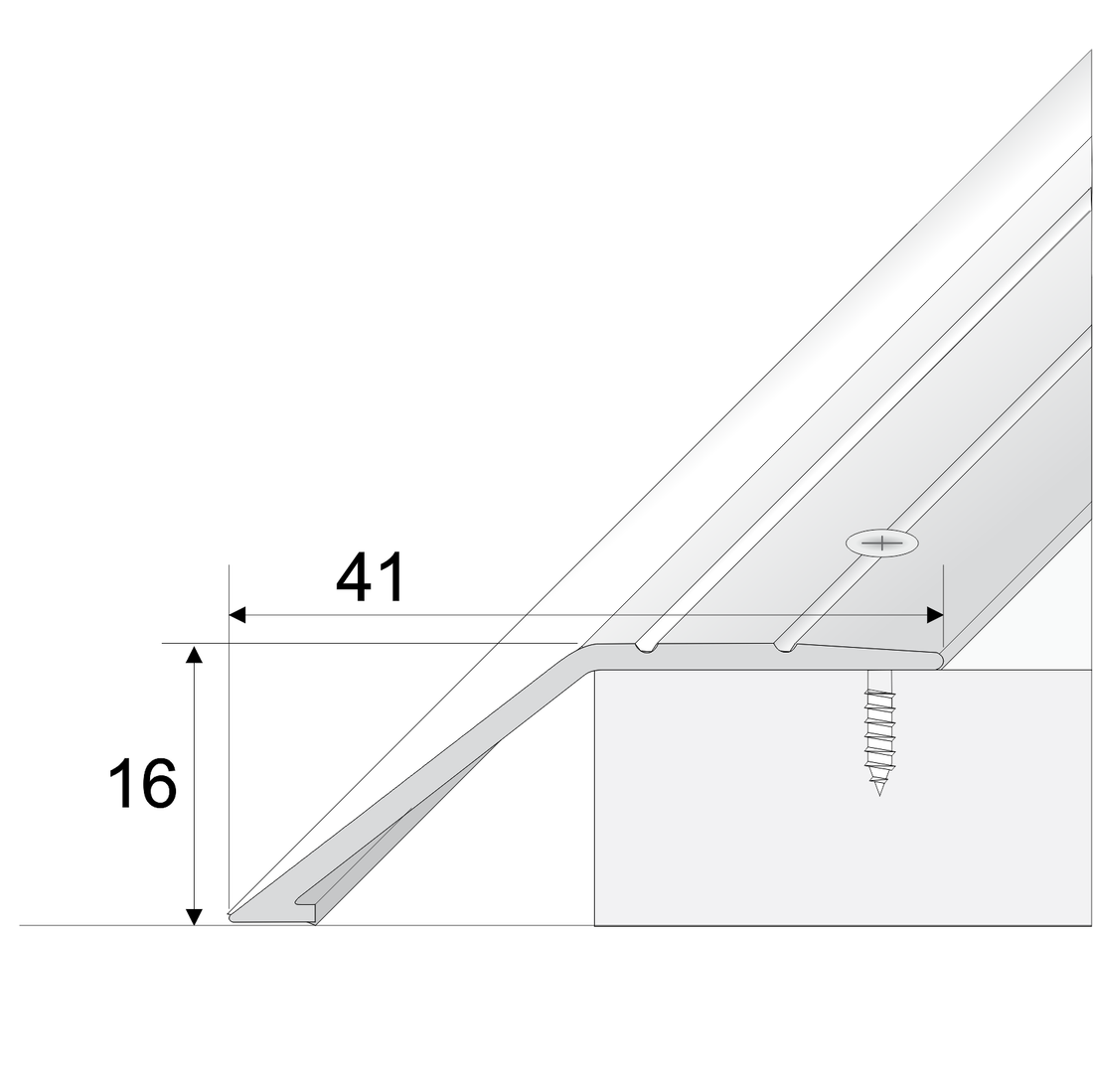 41mm Anodised Aluminium Ramp Door Threshold Trim for Uneven Floor Connections