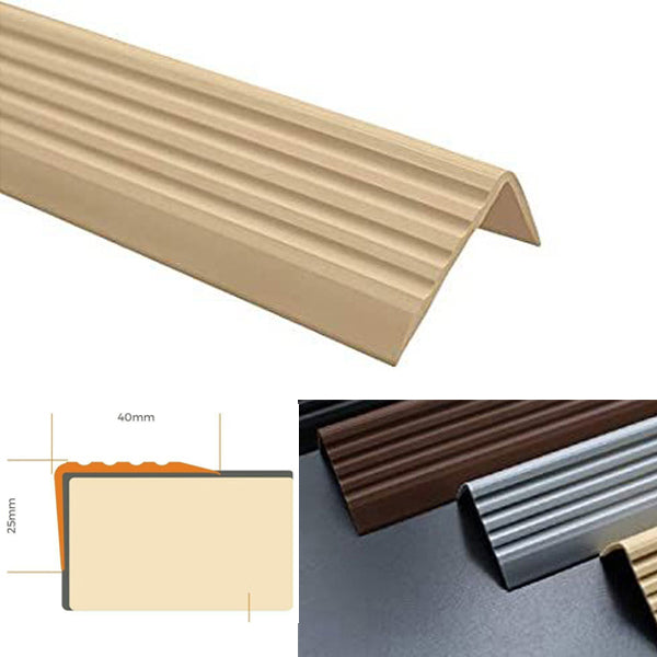 Compact Self-Adhesive Stair Nosing – 40×25mm Flexible PVC Edge Trim