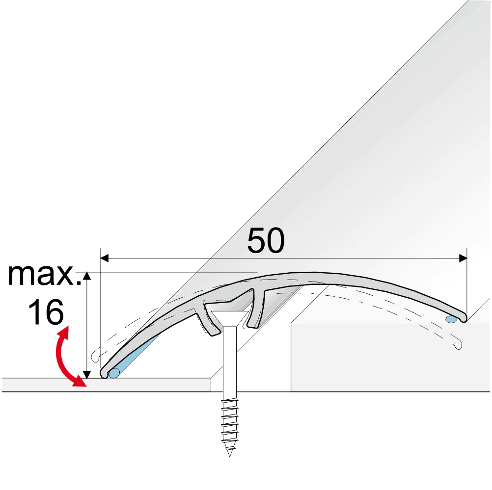 50mm Wood Effect Aluminium Door Floor Threshold Strip – Seamless Floor Transition Trim