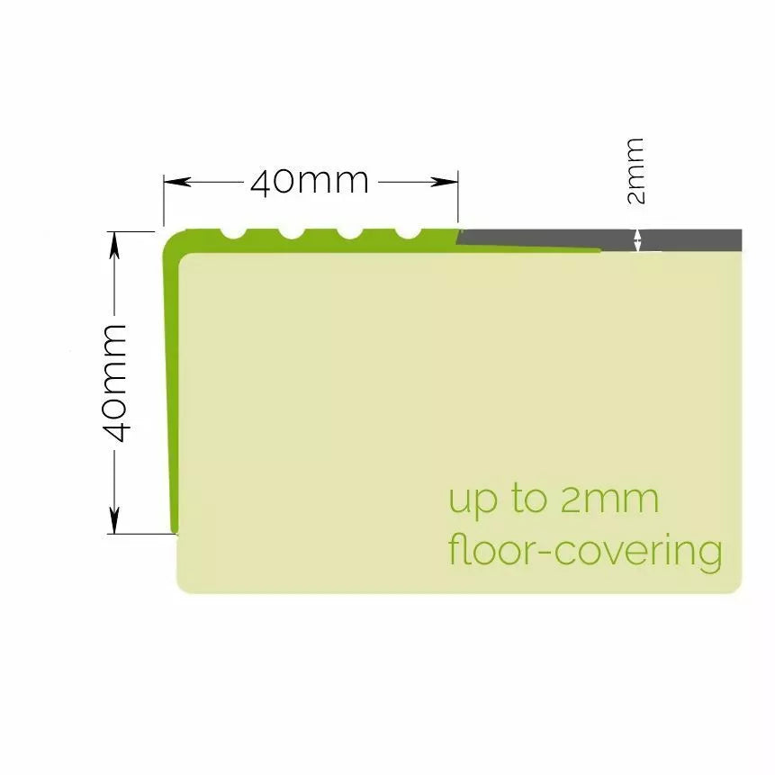 40x40mm PVC Rubber Stair Nosing – Anti-Slip Edge Trim for Safe Step Finishing
